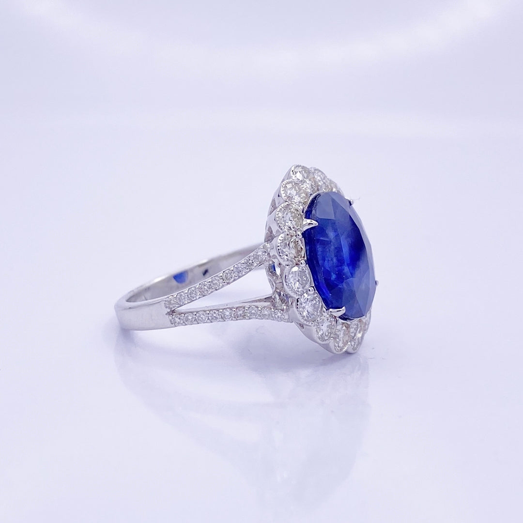 Blue Sapphire Diamond Ring - R163/9