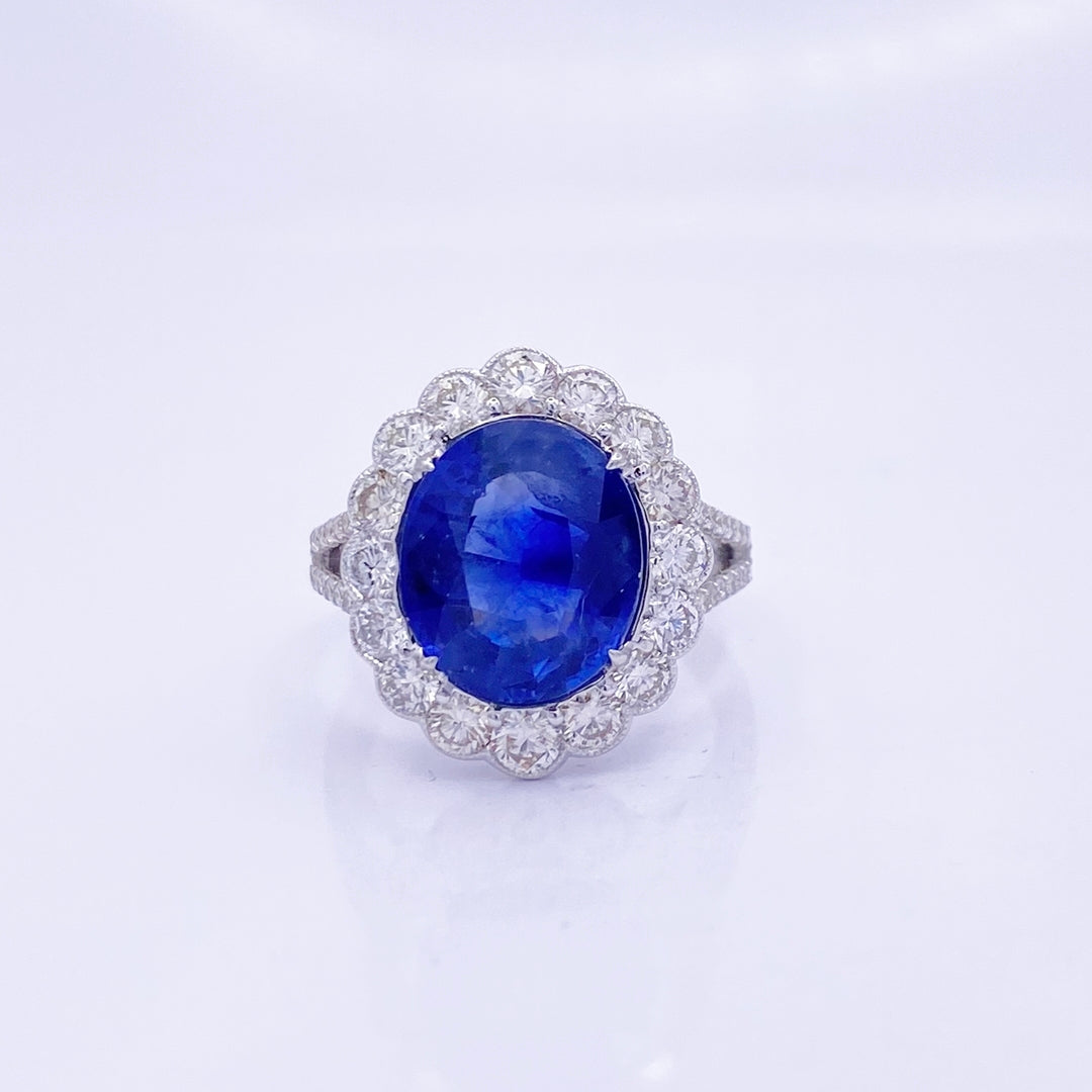 Blue Sapphire Diamond Ring - R163/9