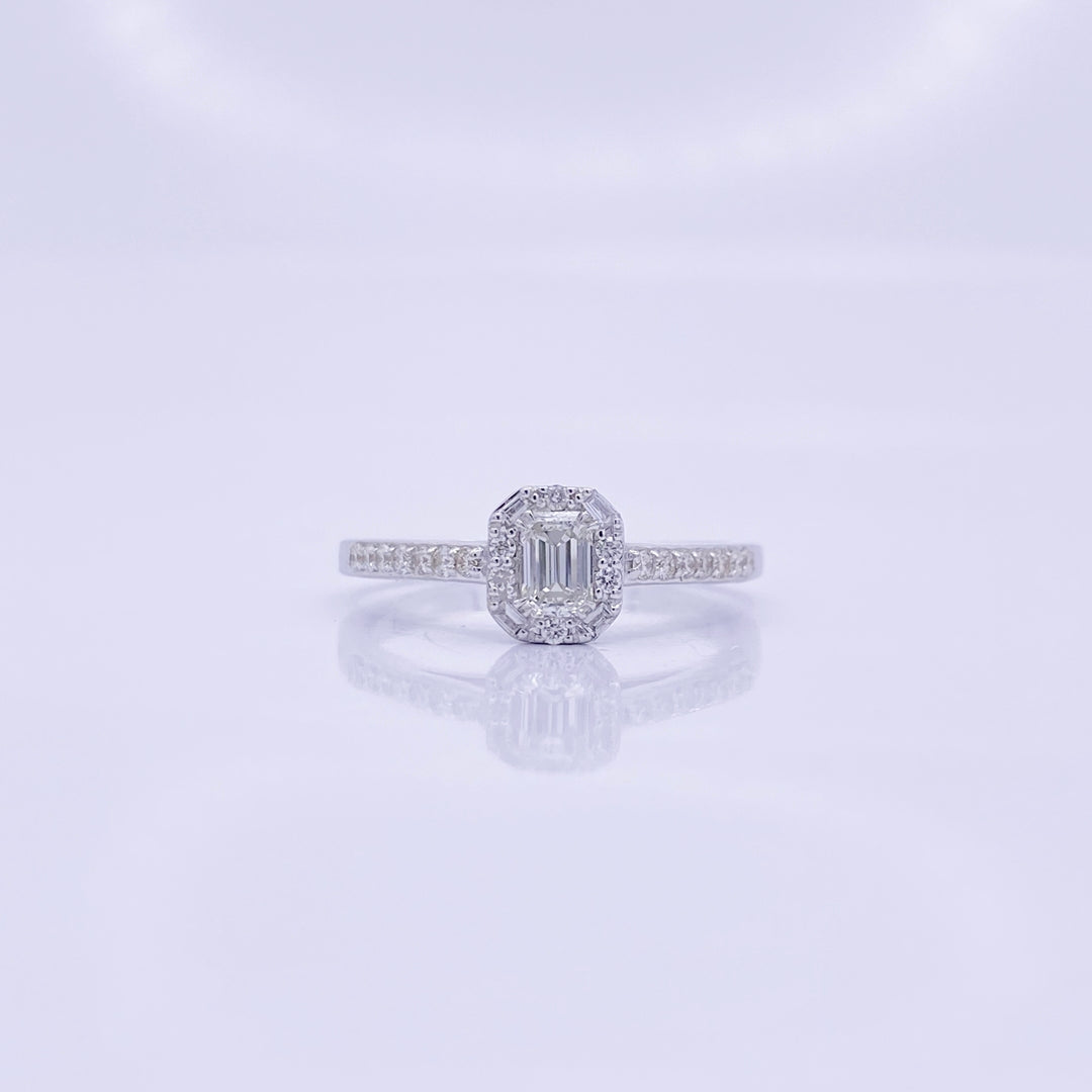 Emerald Cut Solitaire Diamond Ring - R15/14