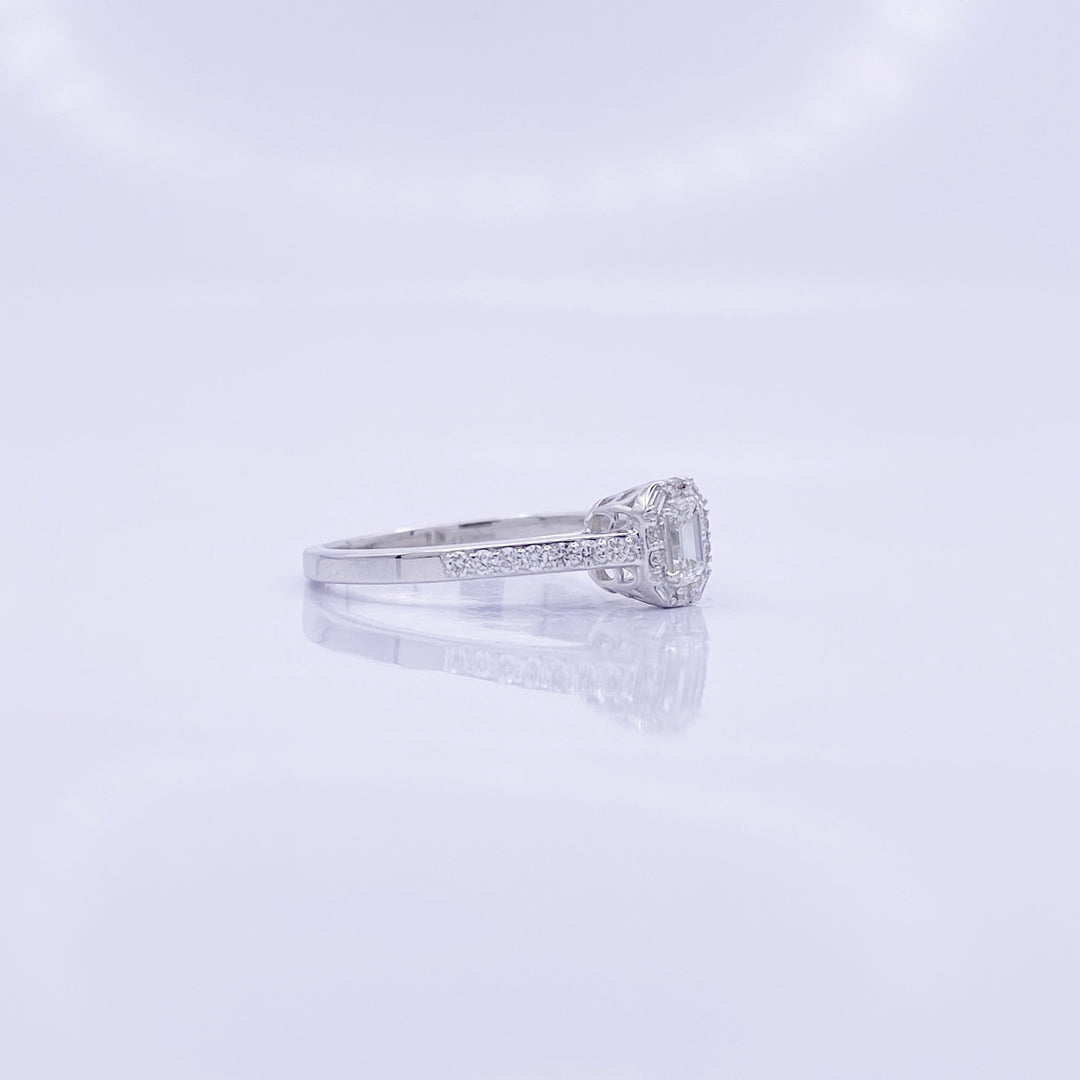 Emerald Cut Solitaire Diamond Ring - R15/14