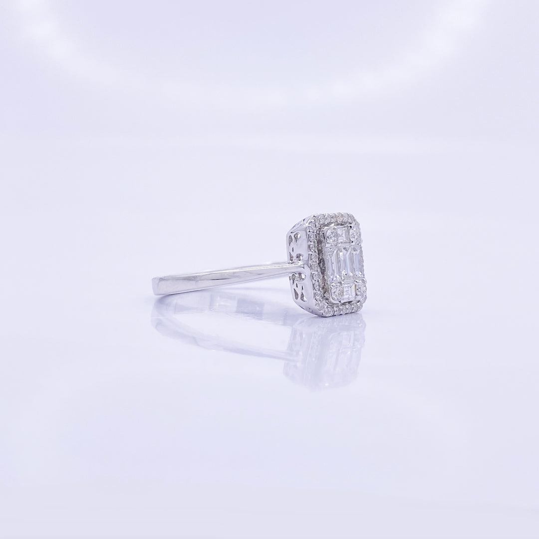 Emerald Cut Illusion Diamond Ring - R5693