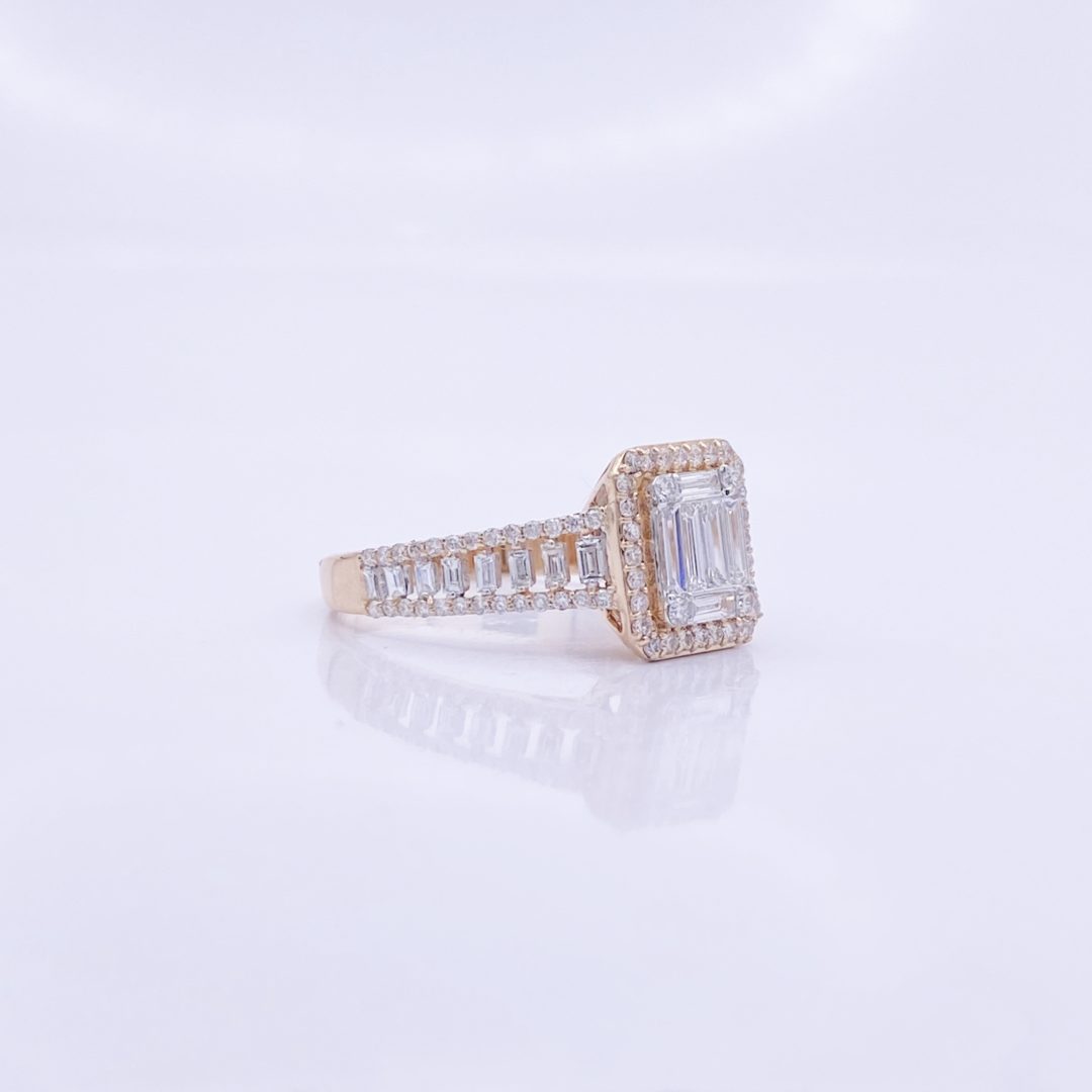 Emerald Cut Illusion Diamond Ring - R6030