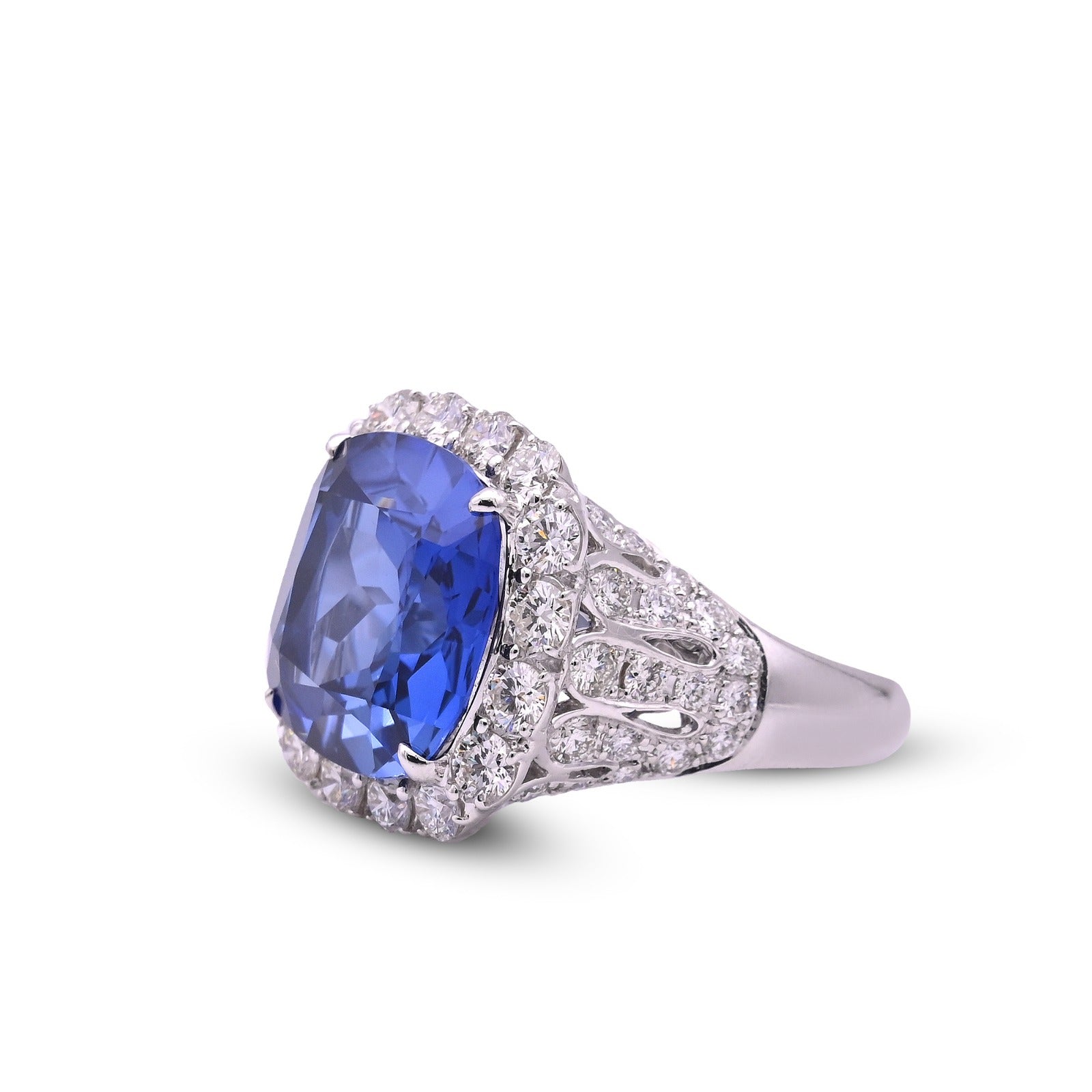 Blue Stone Diamond Ring - Ring R5880
