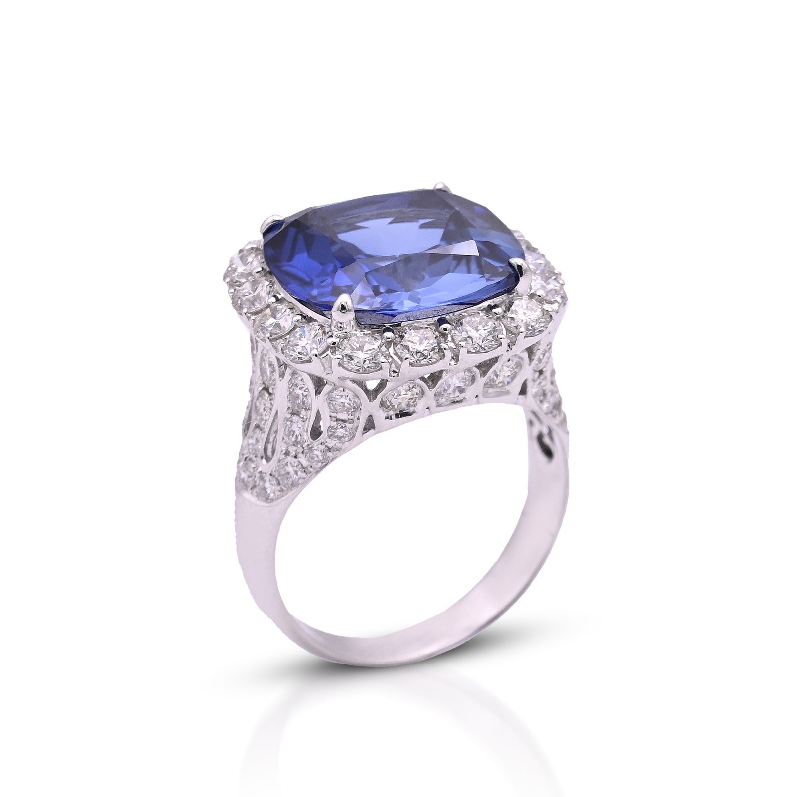 Blue Stone Diamond Ring - Ring R5880