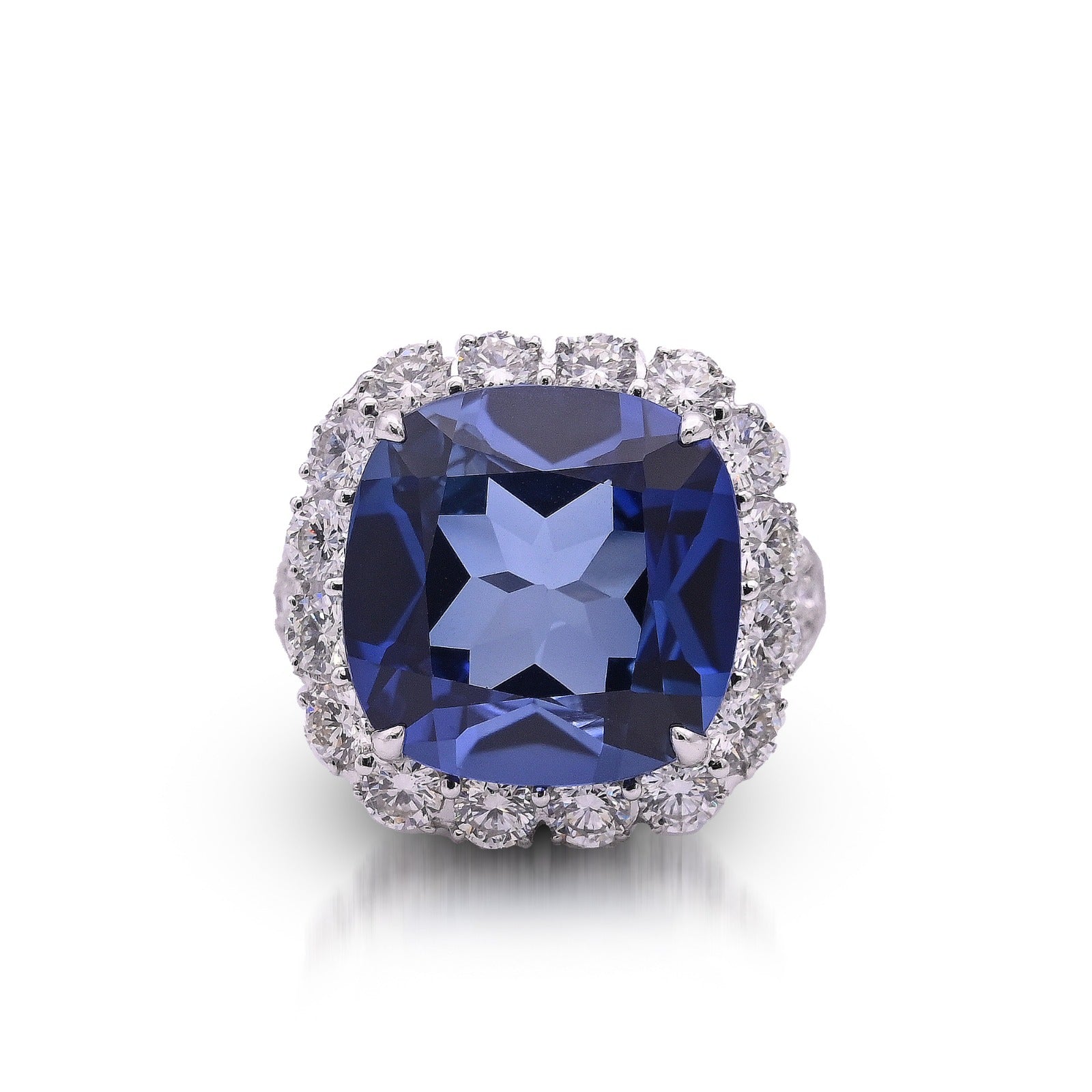 Blue Stone Diamond Ring - Ring R5880