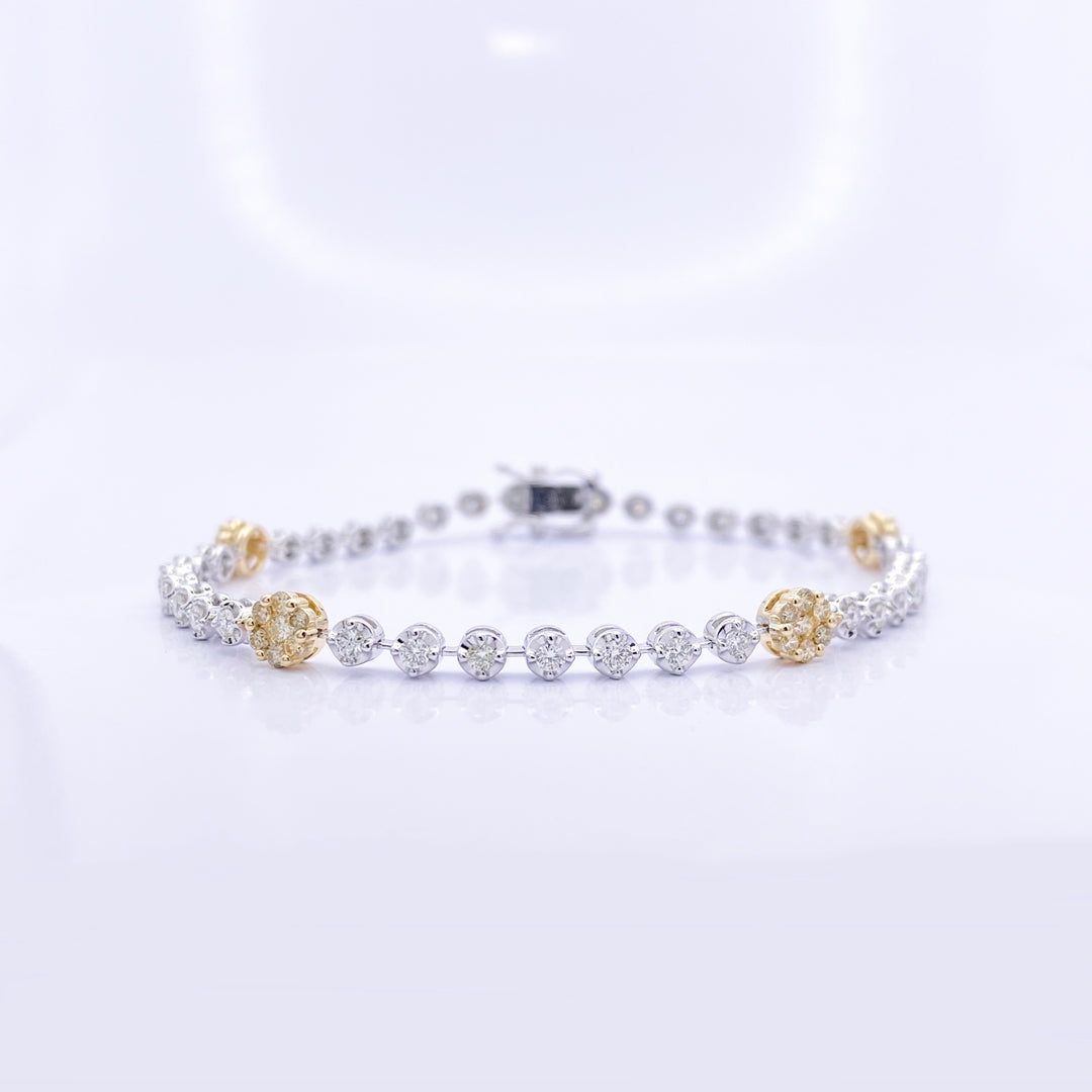 Diamond Bracelet with Fancy Yellow Diamonds - BRS170/2