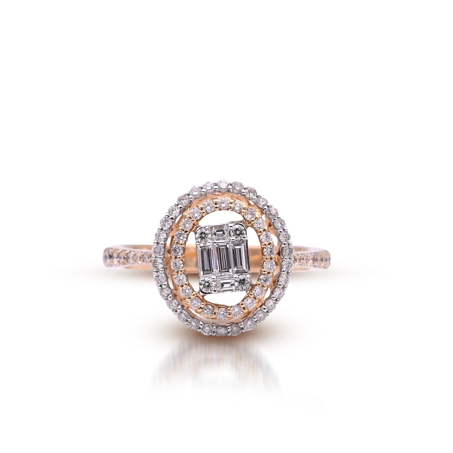 Oval Baguette Diamond Ring - R6490