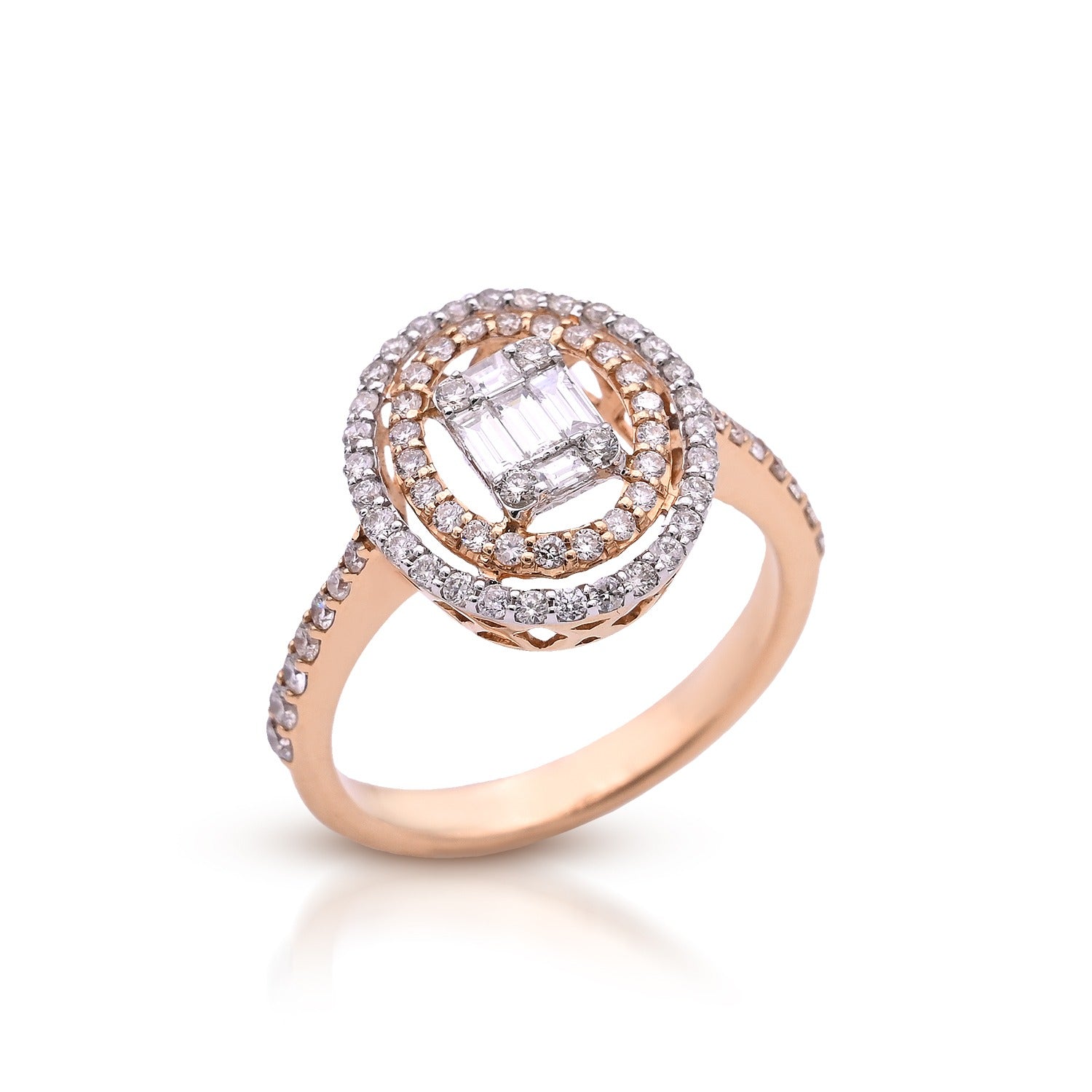 Oval Baguette Diamond Ring - R6490