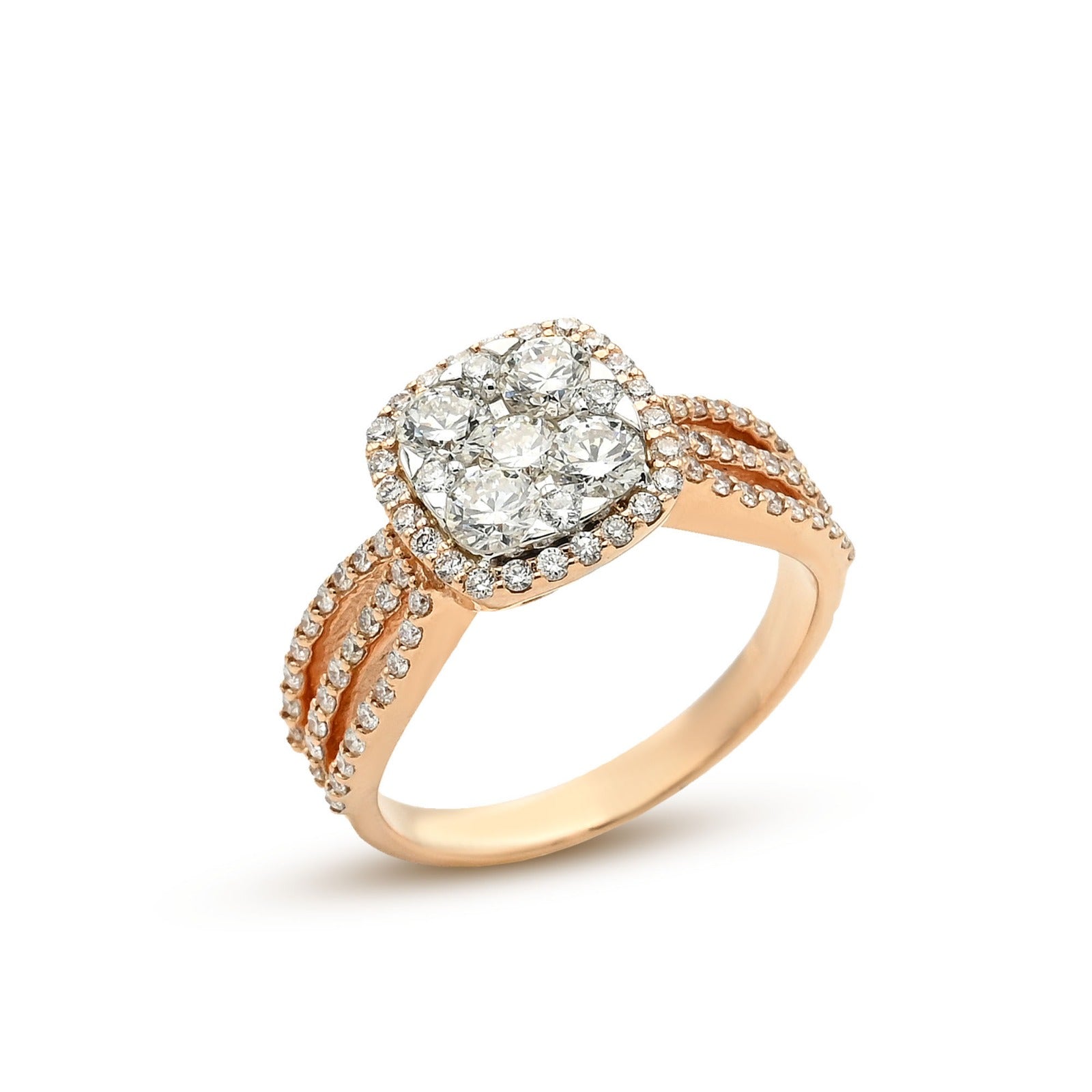 Cushion Illusion Diamond Ring - R5762
