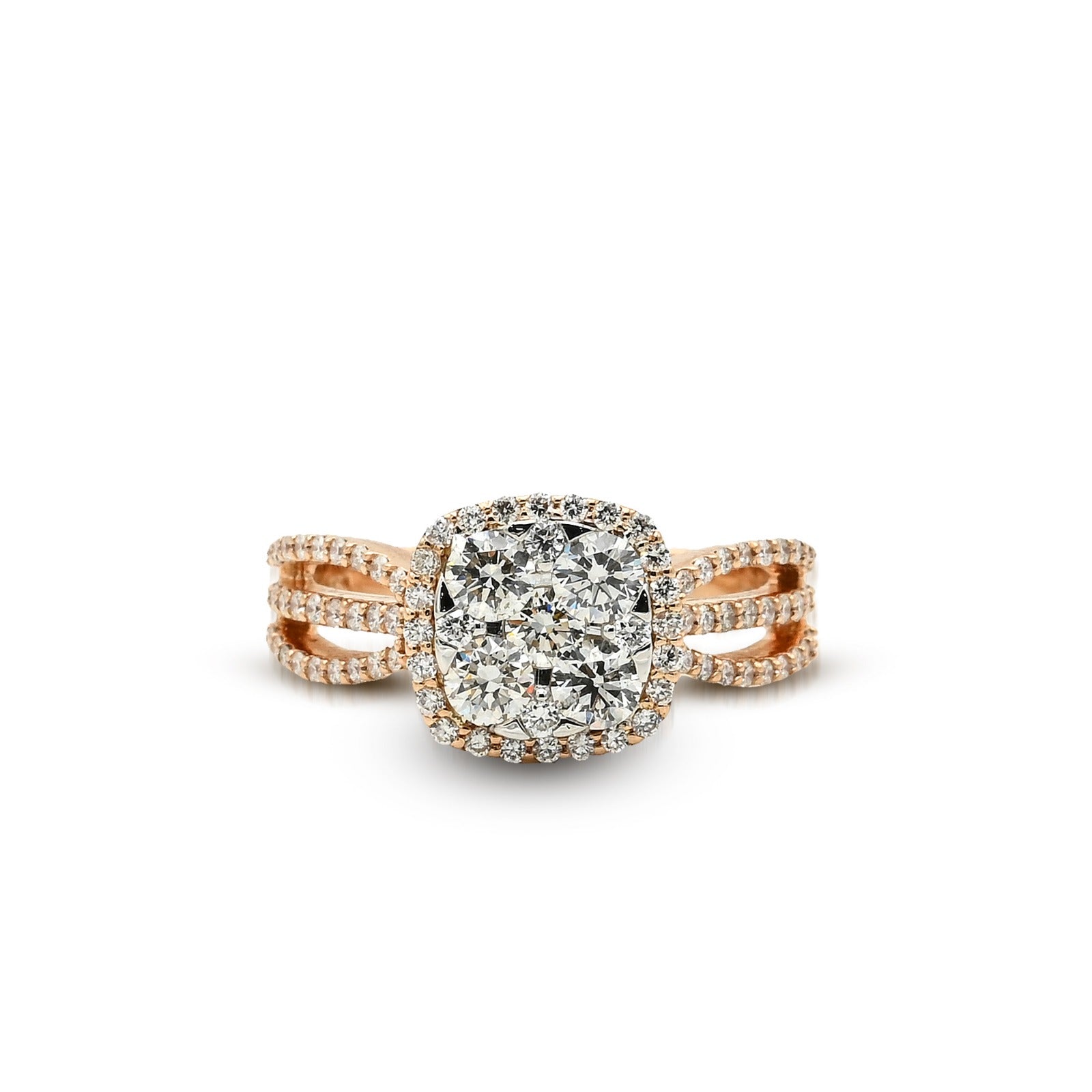 Cushion Illusion Diamond Ring - R5762