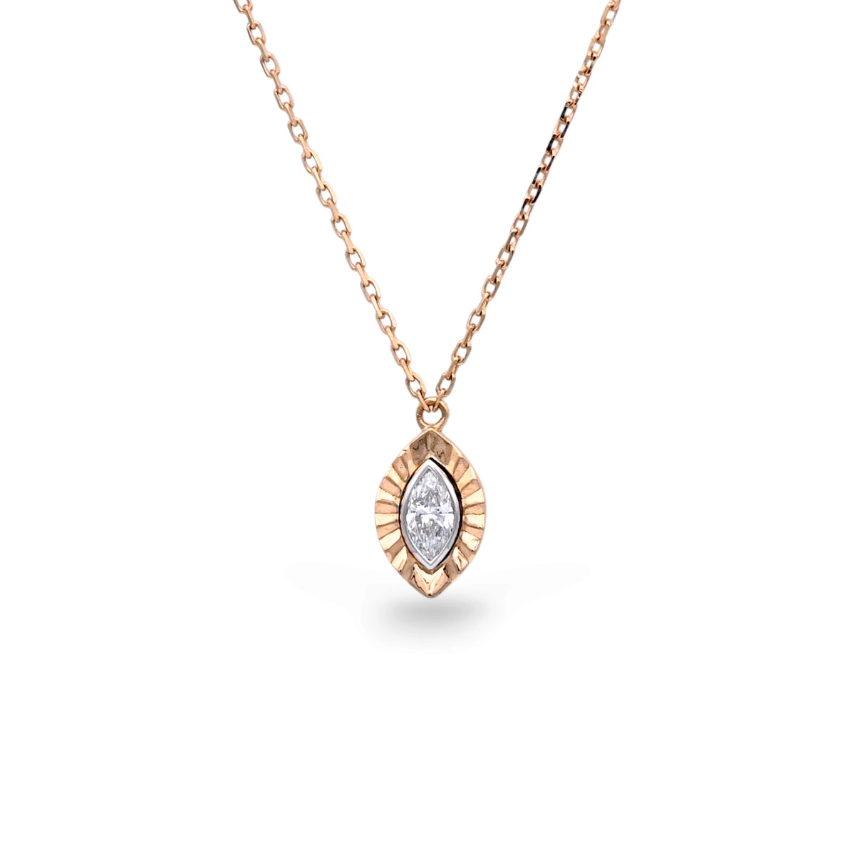 Marquise Celestial Halo Diamond Pendant - KP001