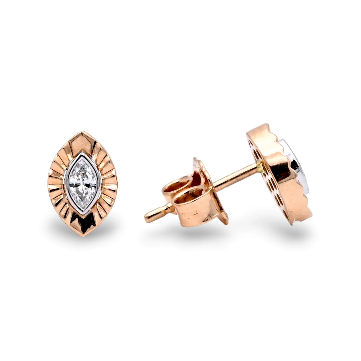 Marquise Celestial Halo Diamond Earrings - KE001