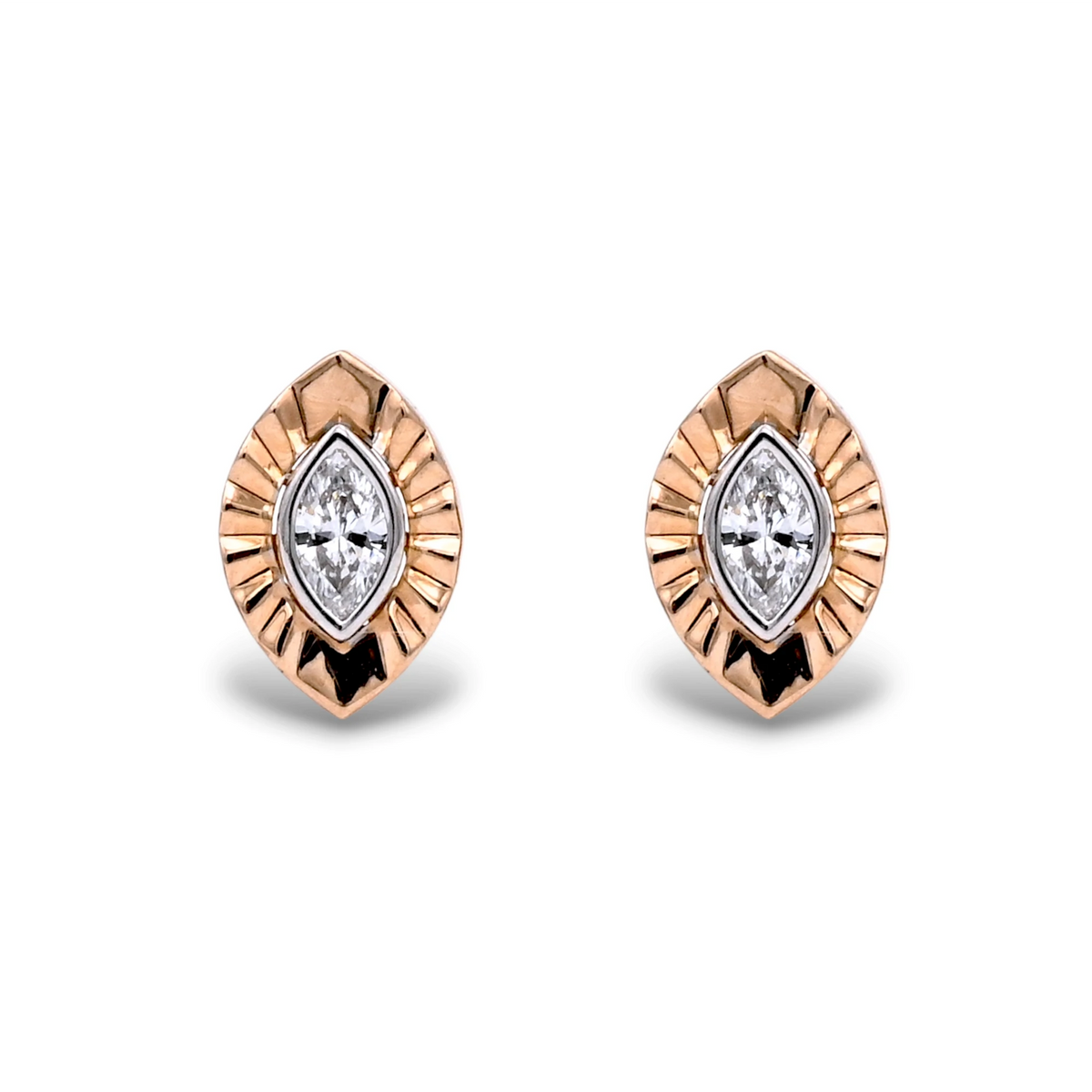 Marquise Celestial Halo Diamond Earrings - KE001