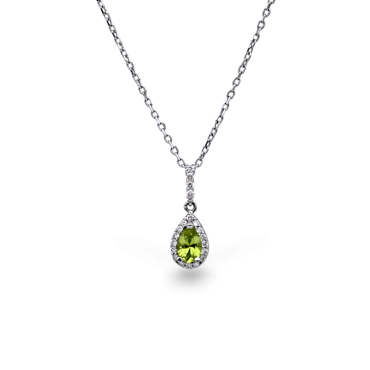 Pear Cut Halo Diamond Pendant - KP002