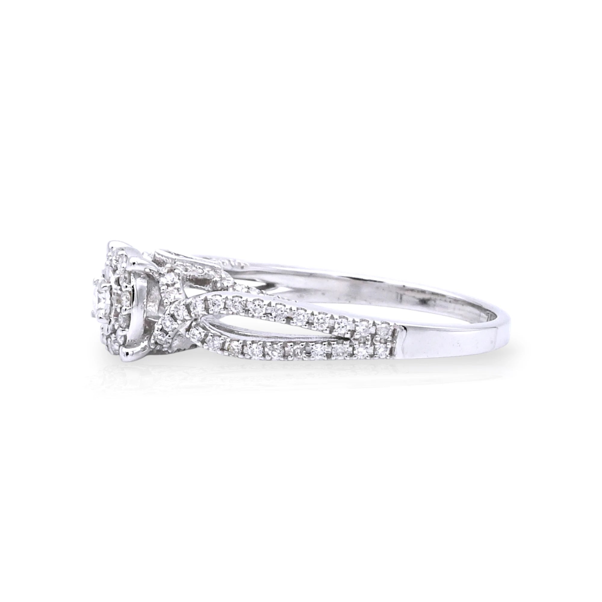 Halo Split-Shank Solitaire Diamond Ring - KR134