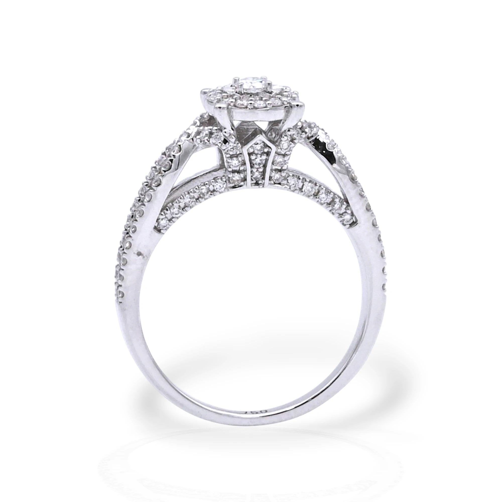 Halo Split-Shank Solitaire Diamond Ring - KR134