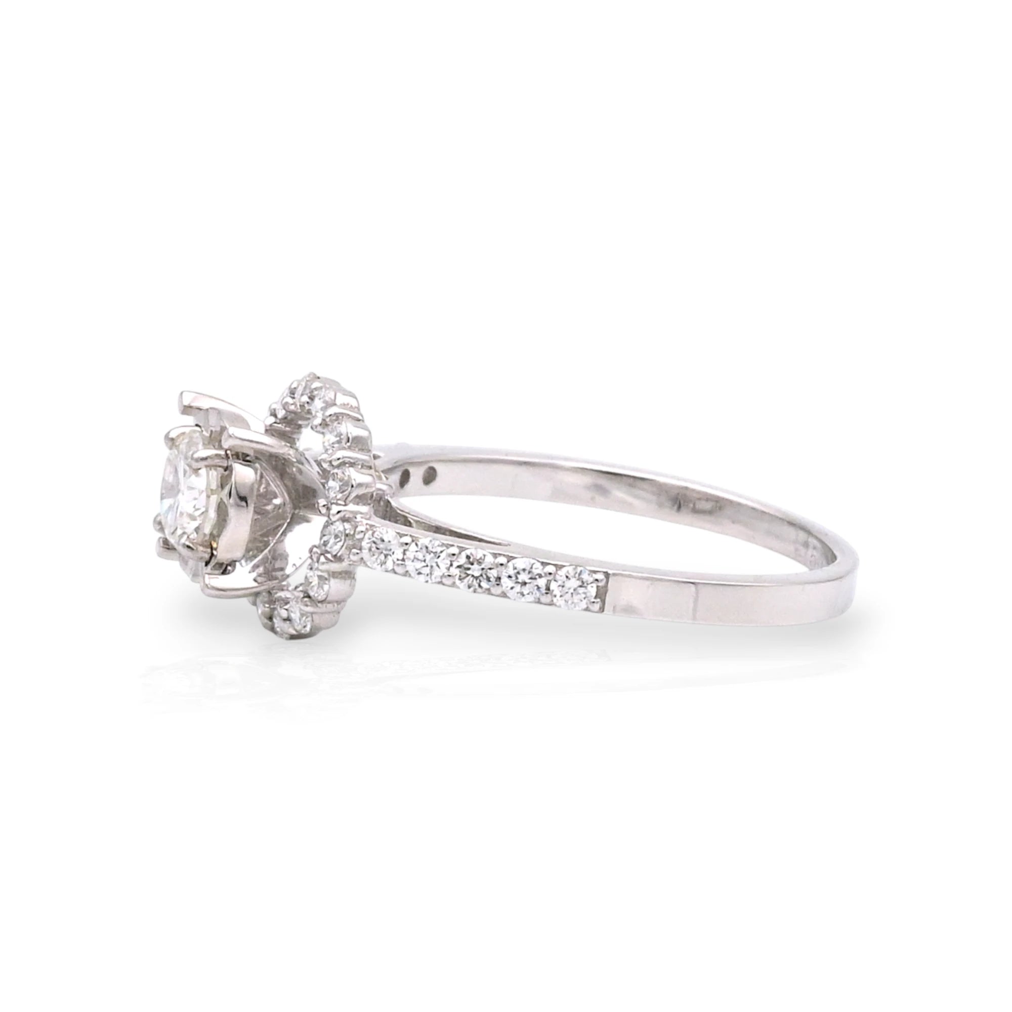 Classic Halo Solitaire Diamond Ring - KR136