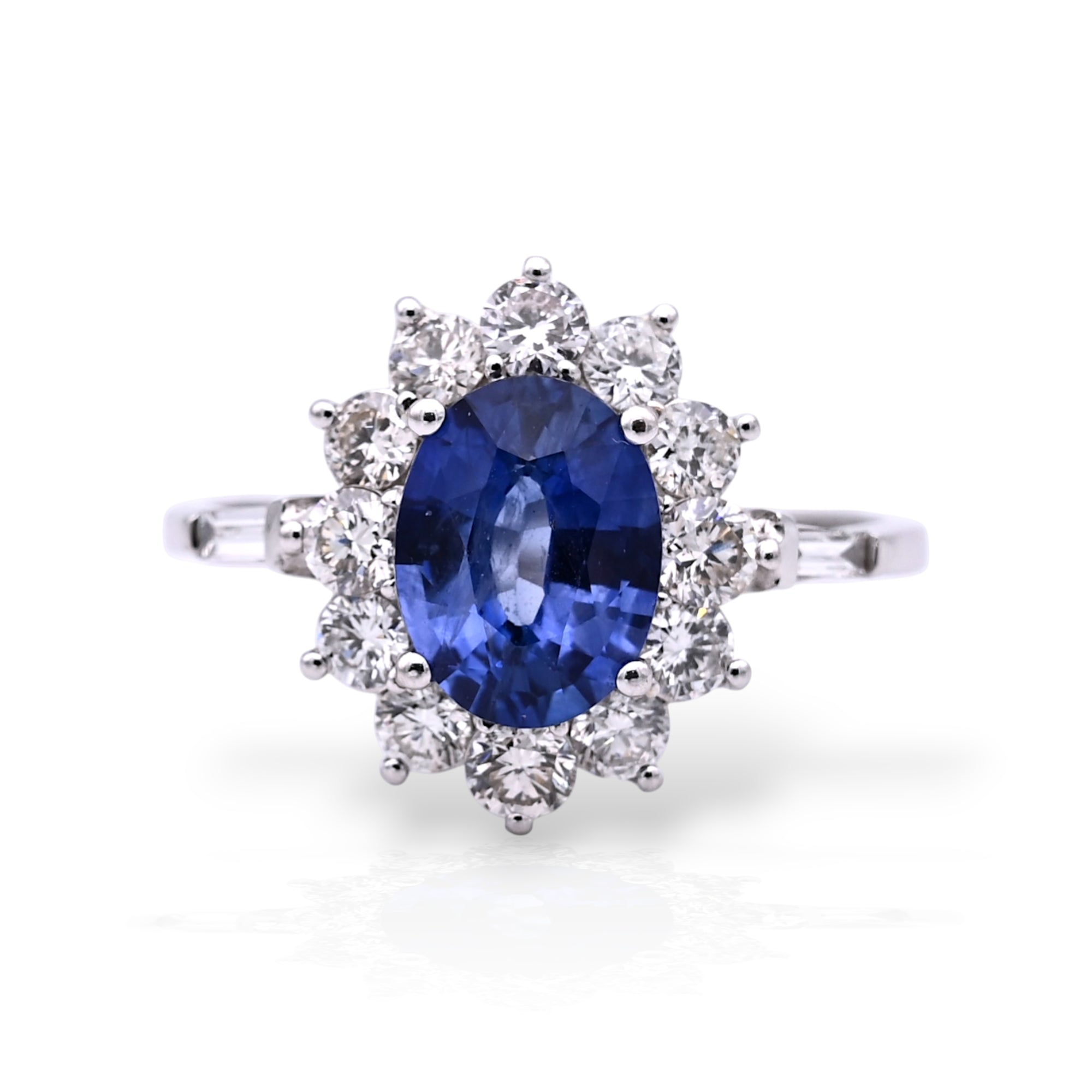 Blue Sapphire Diamonds Ring - R6337