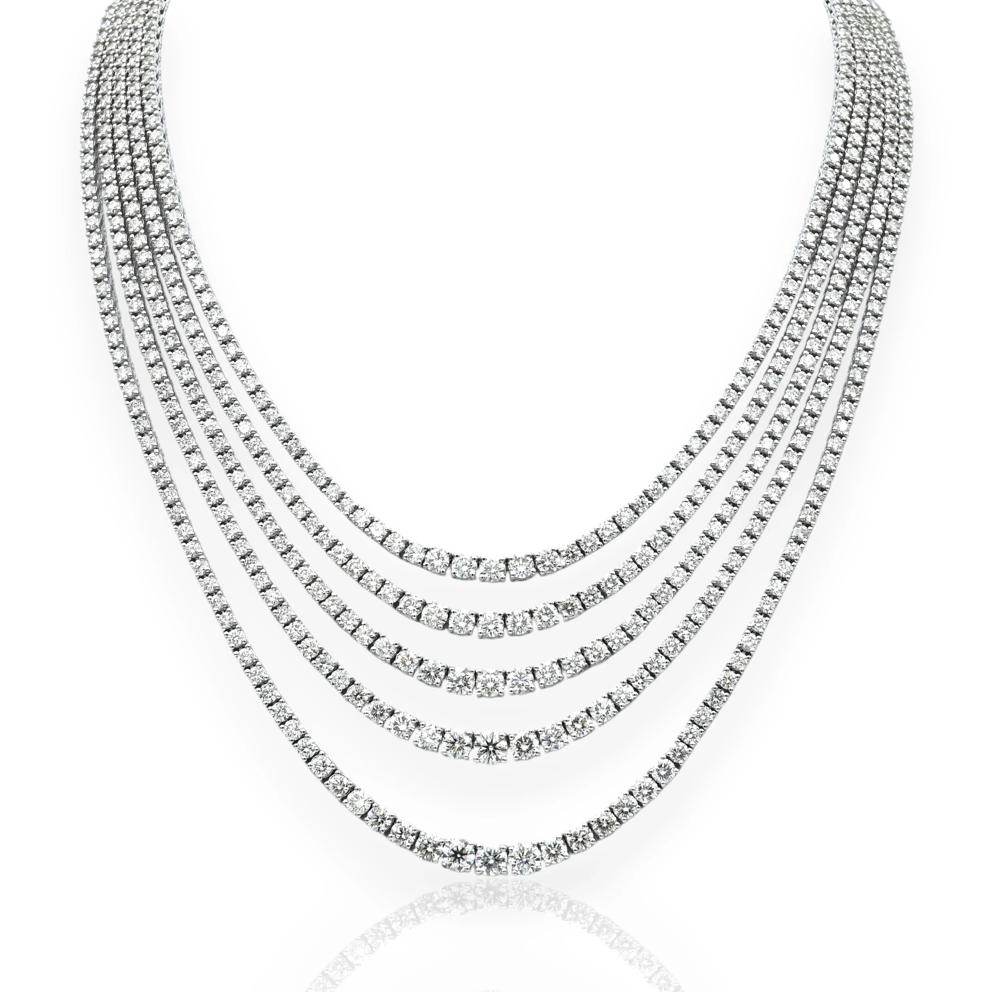 Five-Line Diamond Tennis Necklace - NL33/9
