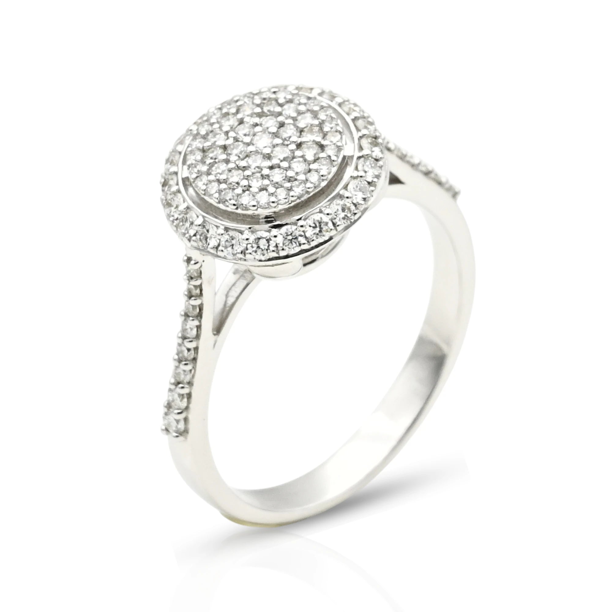Round Cluster Halo Diamond Ring - R7/4
