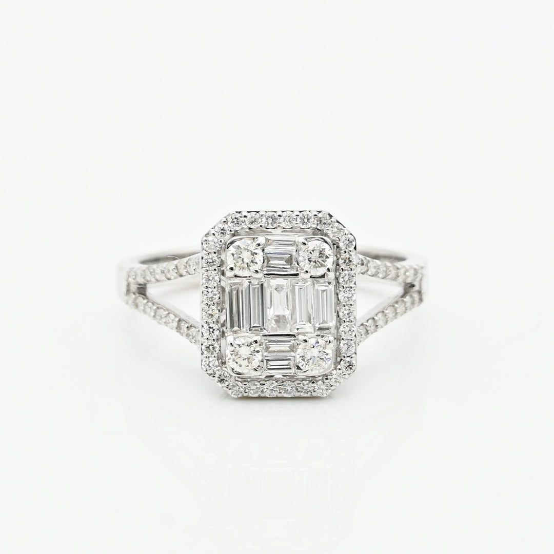 Emerald Cut Illusion Diamond Ring - R4715