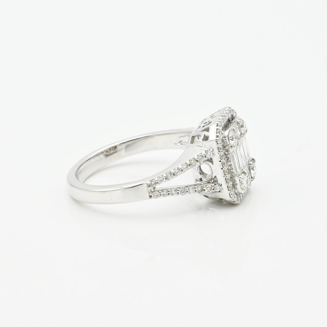 Emerald Cut Illusion Diamond Ring - R4715