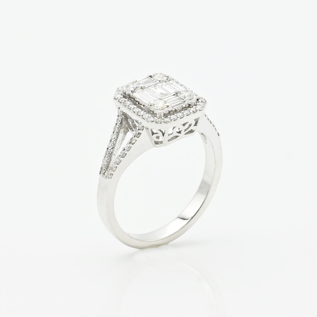 Emerald Cut Illusion Diamond Ring - R4715
