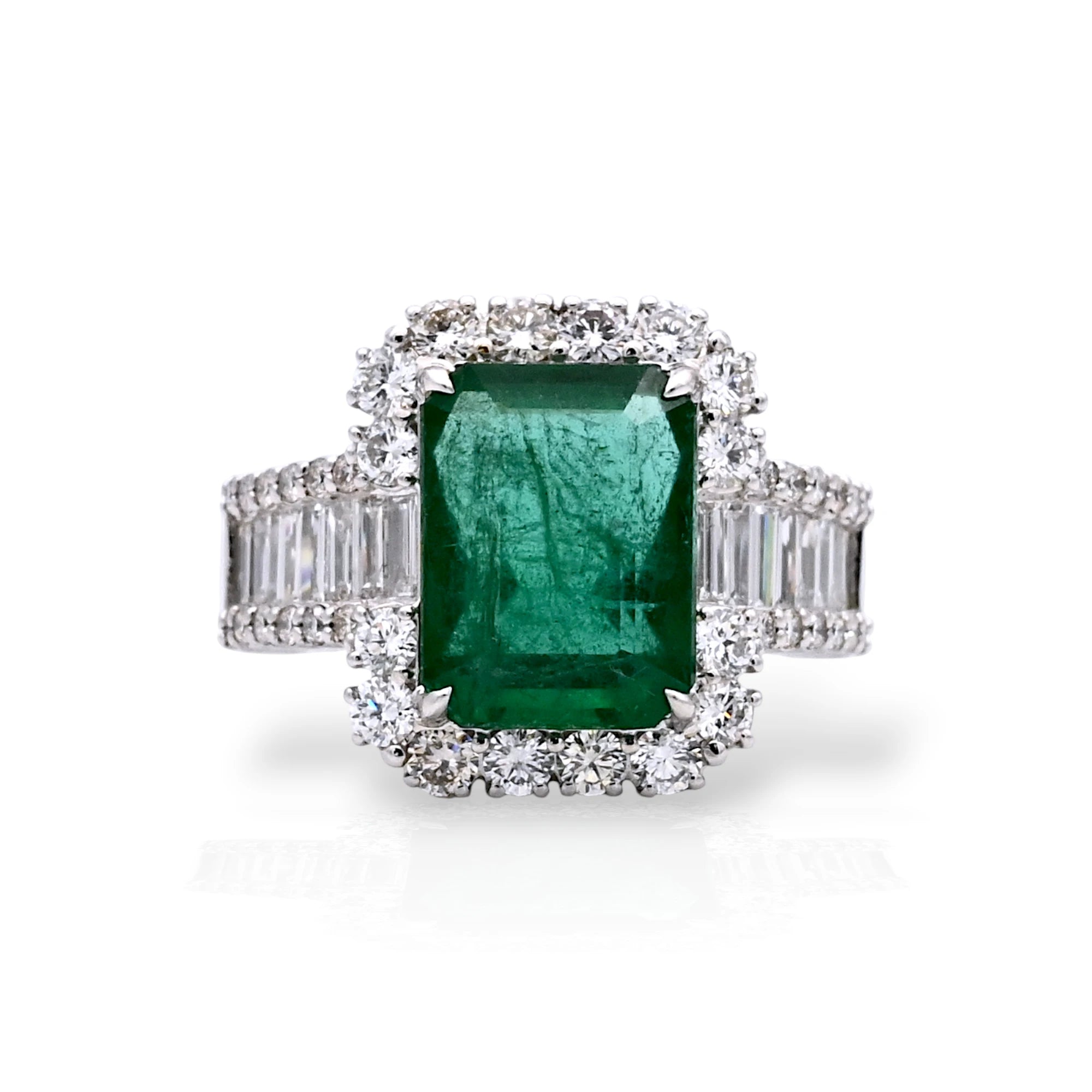 Emerald Gemstone Diamond Ring - R149/10