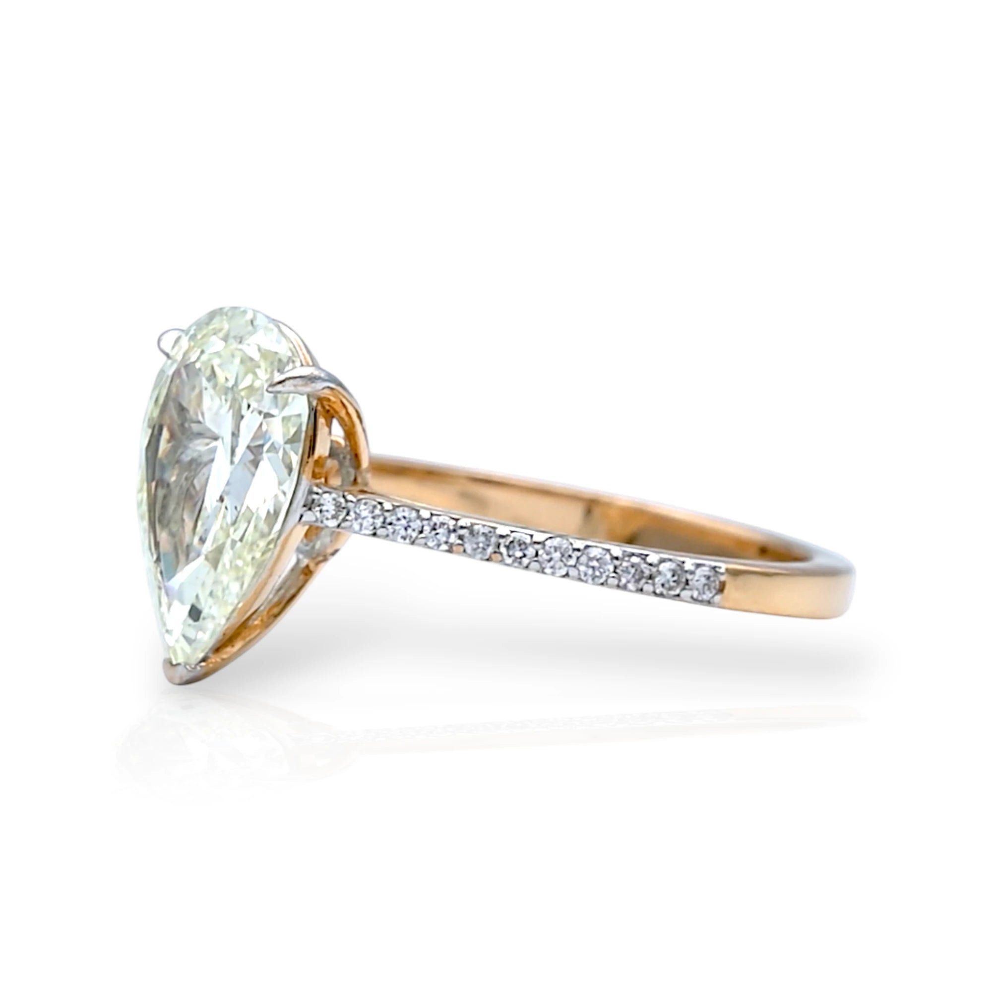 Pear Cut Solitaire Diamond Ring - R34/14
