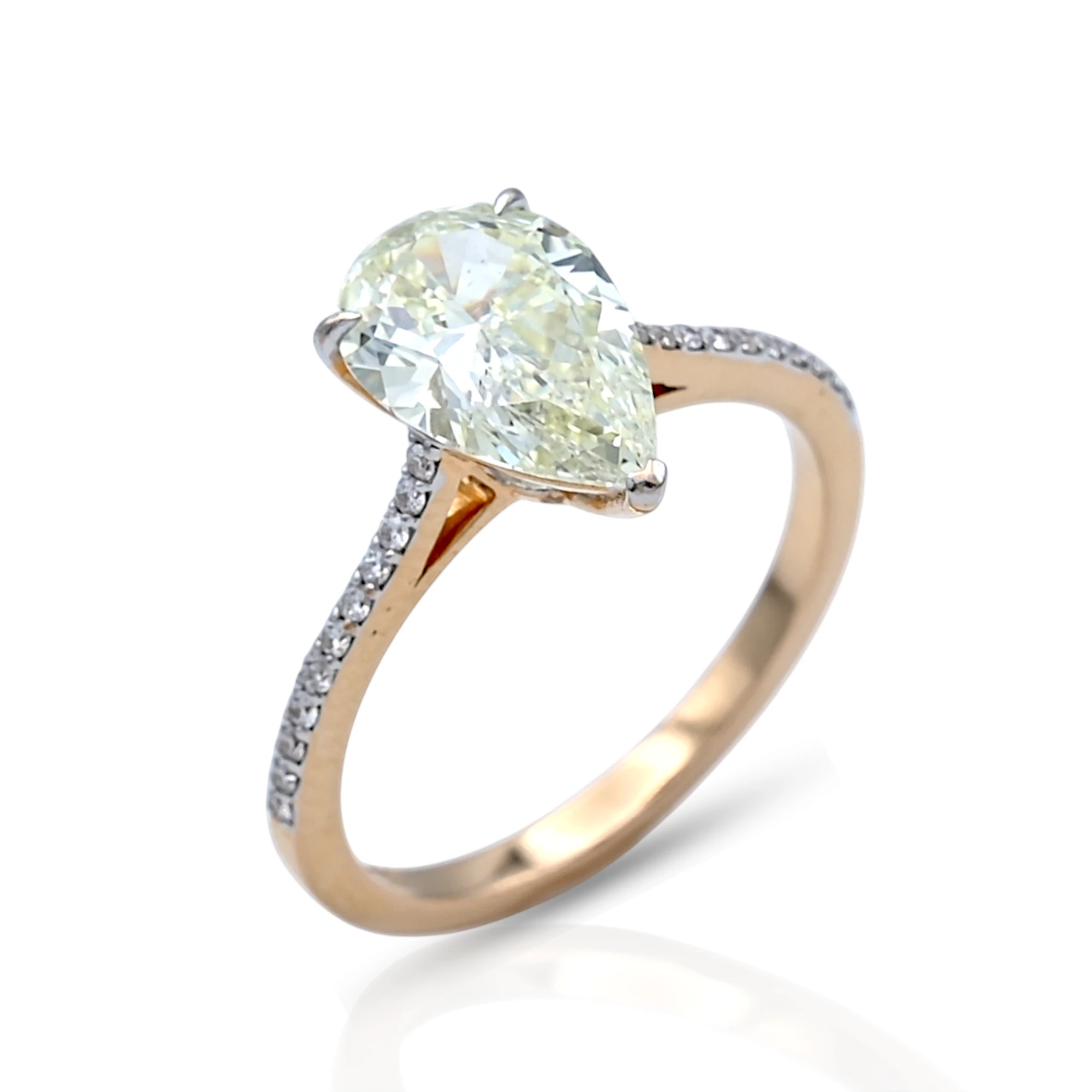 Pear Cut Solitaire Diamond Ring - R34/14