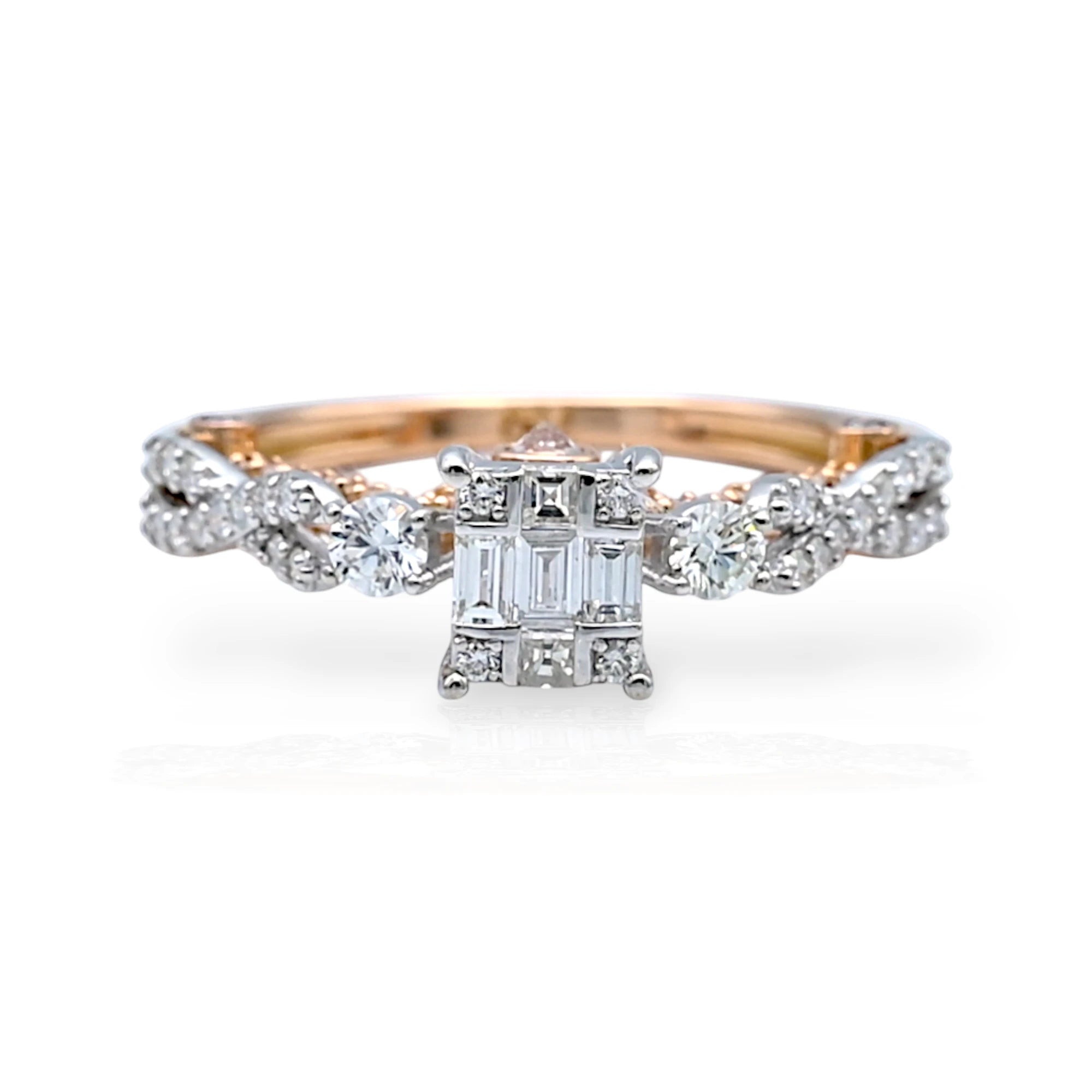 Emerald Cut Illusion Diamond Ring - R41/9