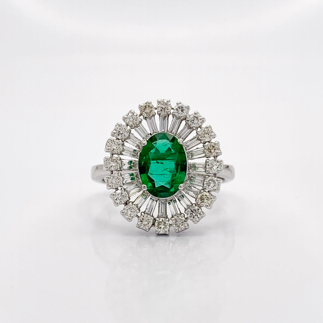 Emerald Diamond Ring - R5690