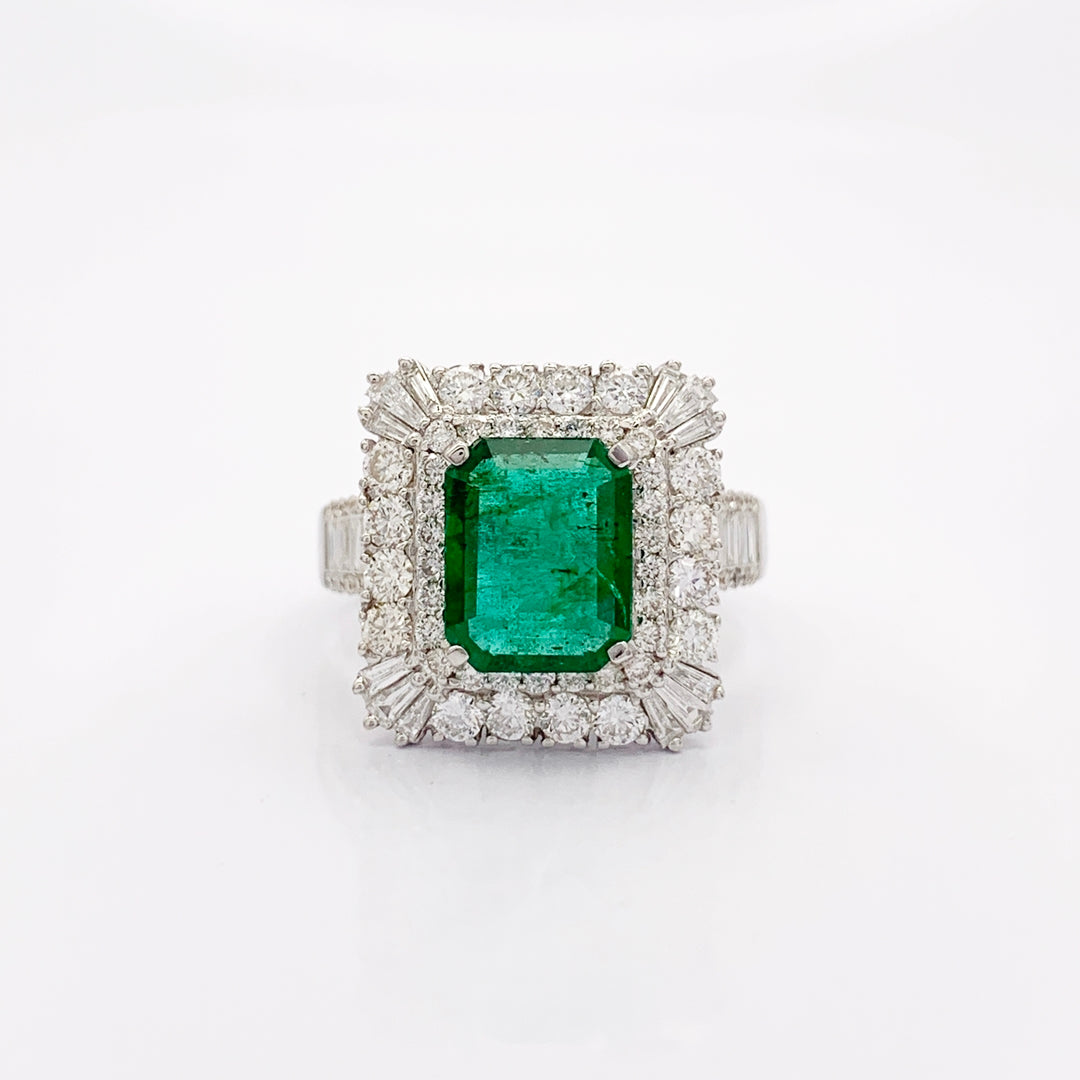 Emerald Diamond Ring - R4503
