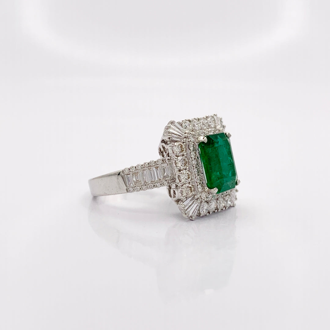 Emerald Diamond Ring - R4503