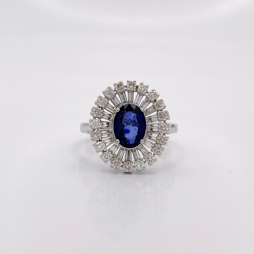 Blue Sapphire Diamond Ring - R5690