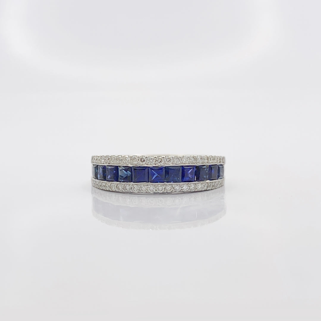 Blue Sapphire Diamond Band - R5662