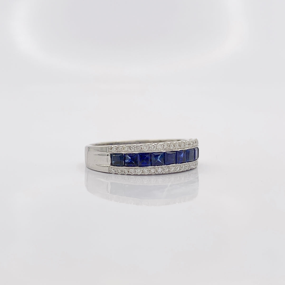 Blue Sapphire Diamond Band - R5662