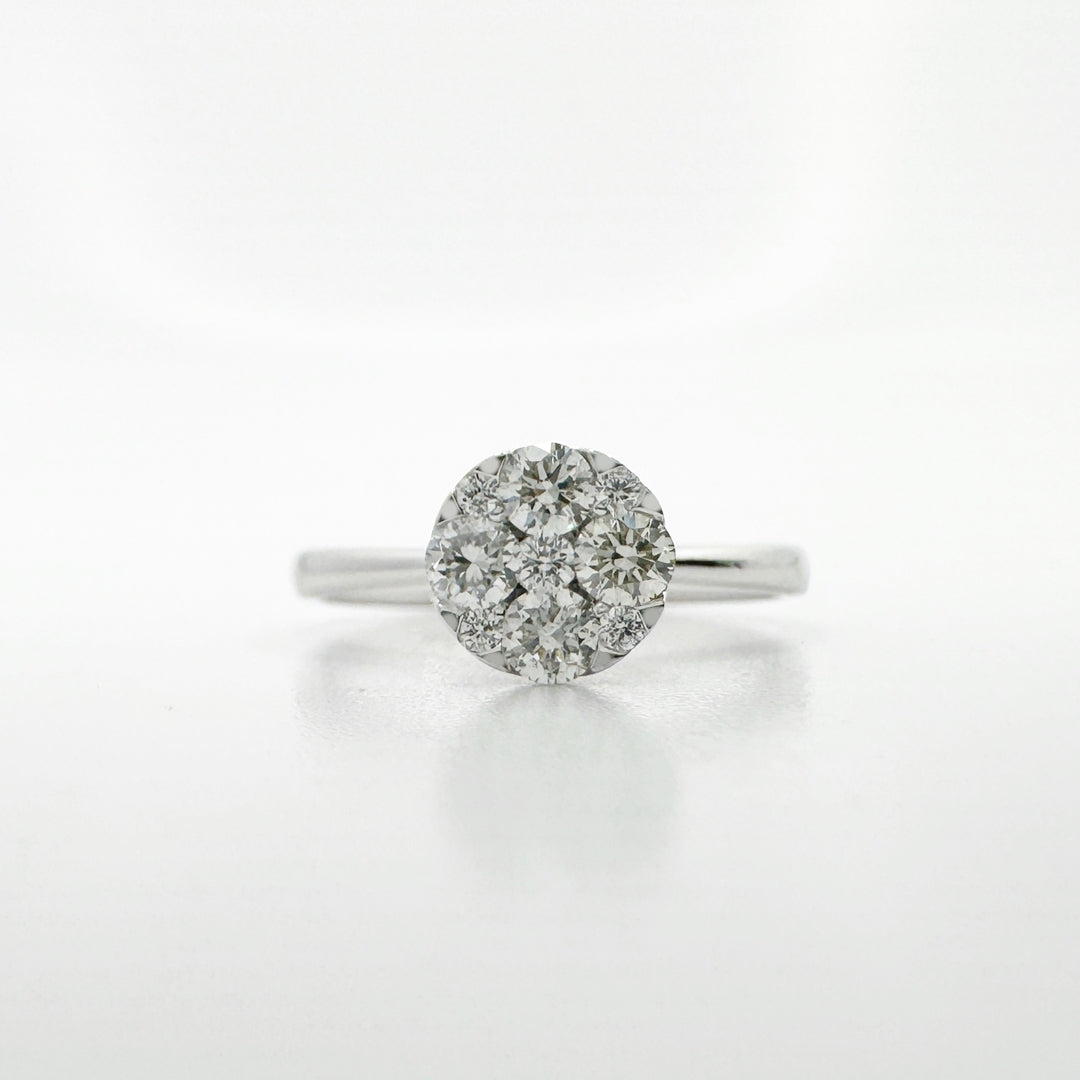 White Gold Round Diamond Ring - R122/8