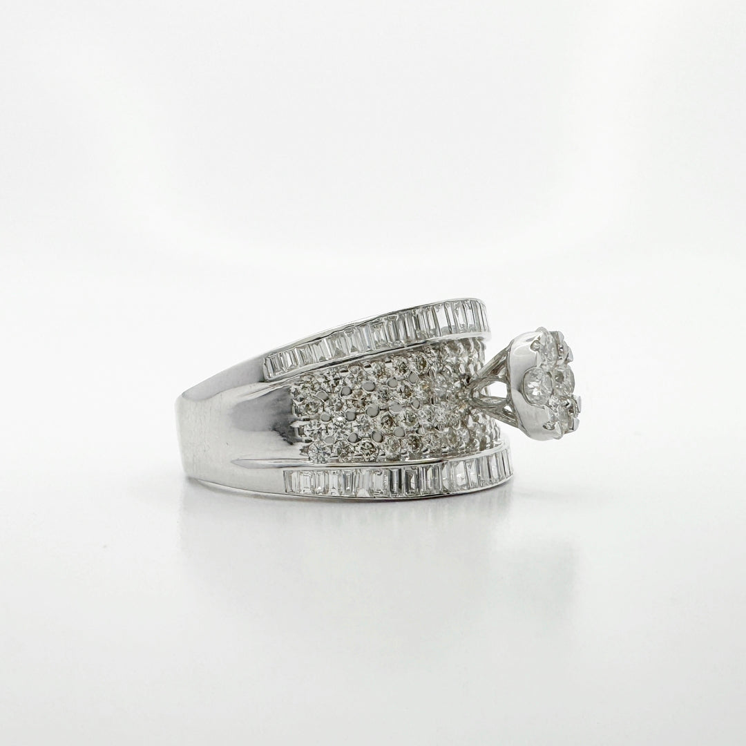 Wide Band Diamond Ring - R4498