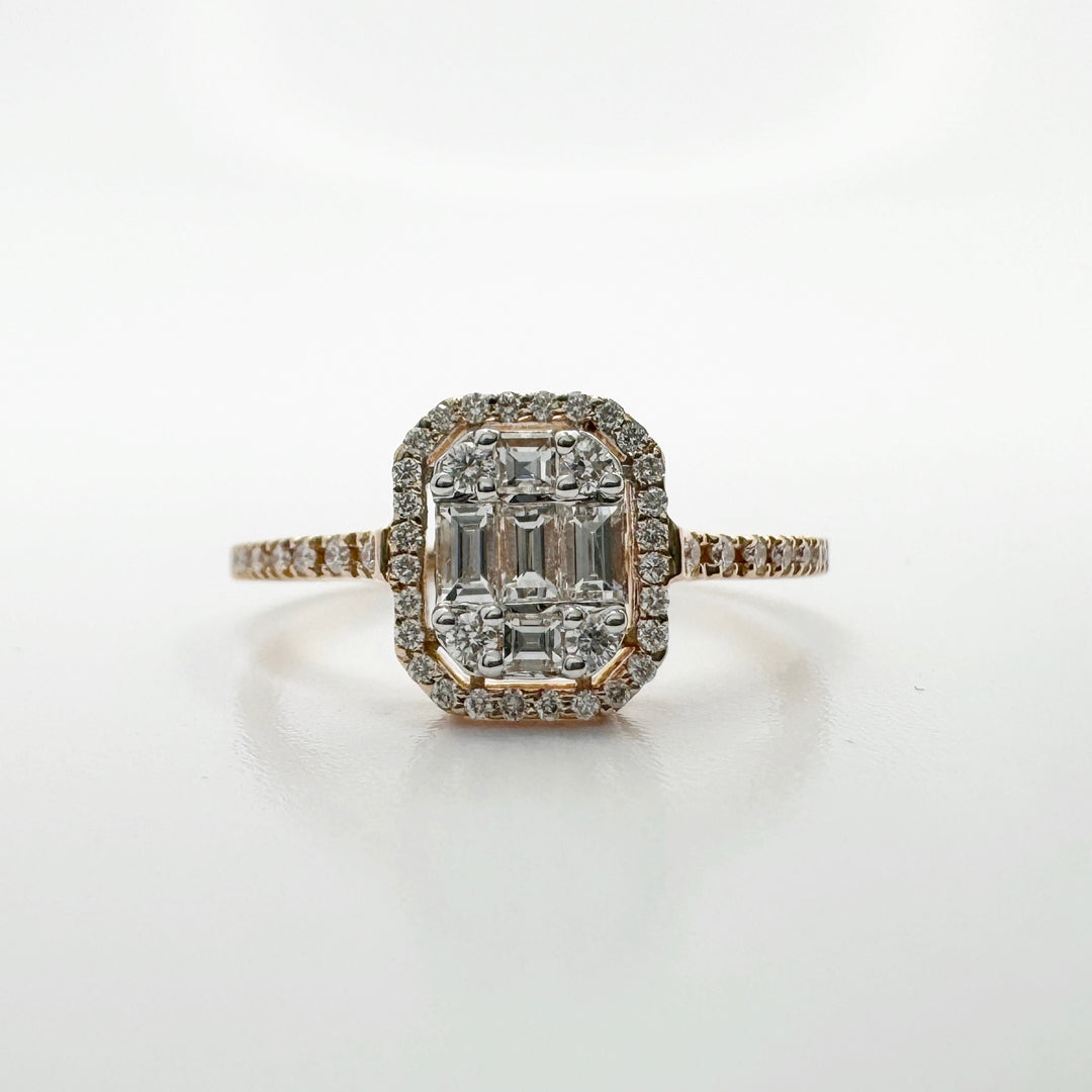 Emerald Cut Illusion Diamond Ring - R4964