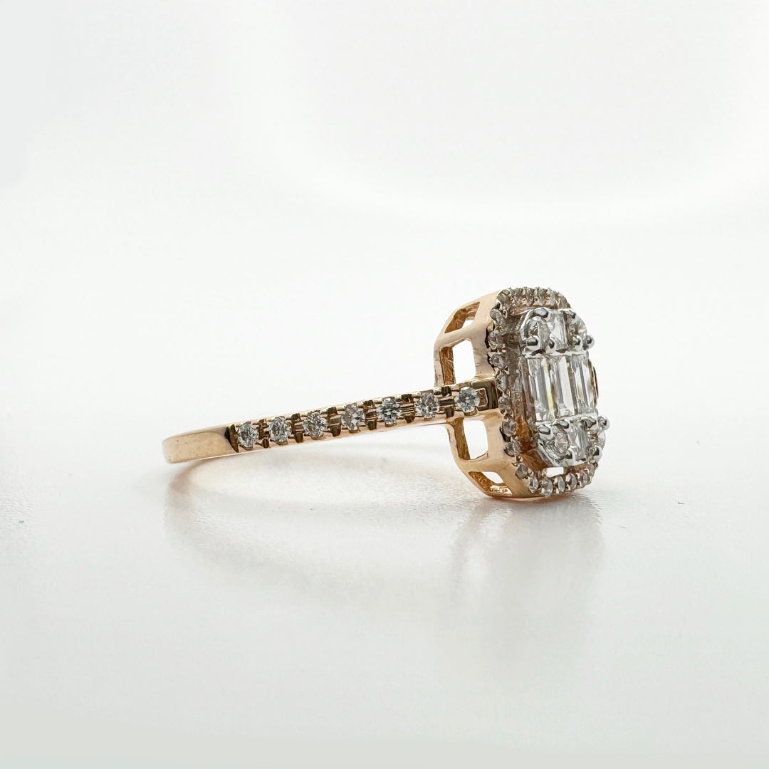 Emerald Cut Illusion Diamond Ring - R4964