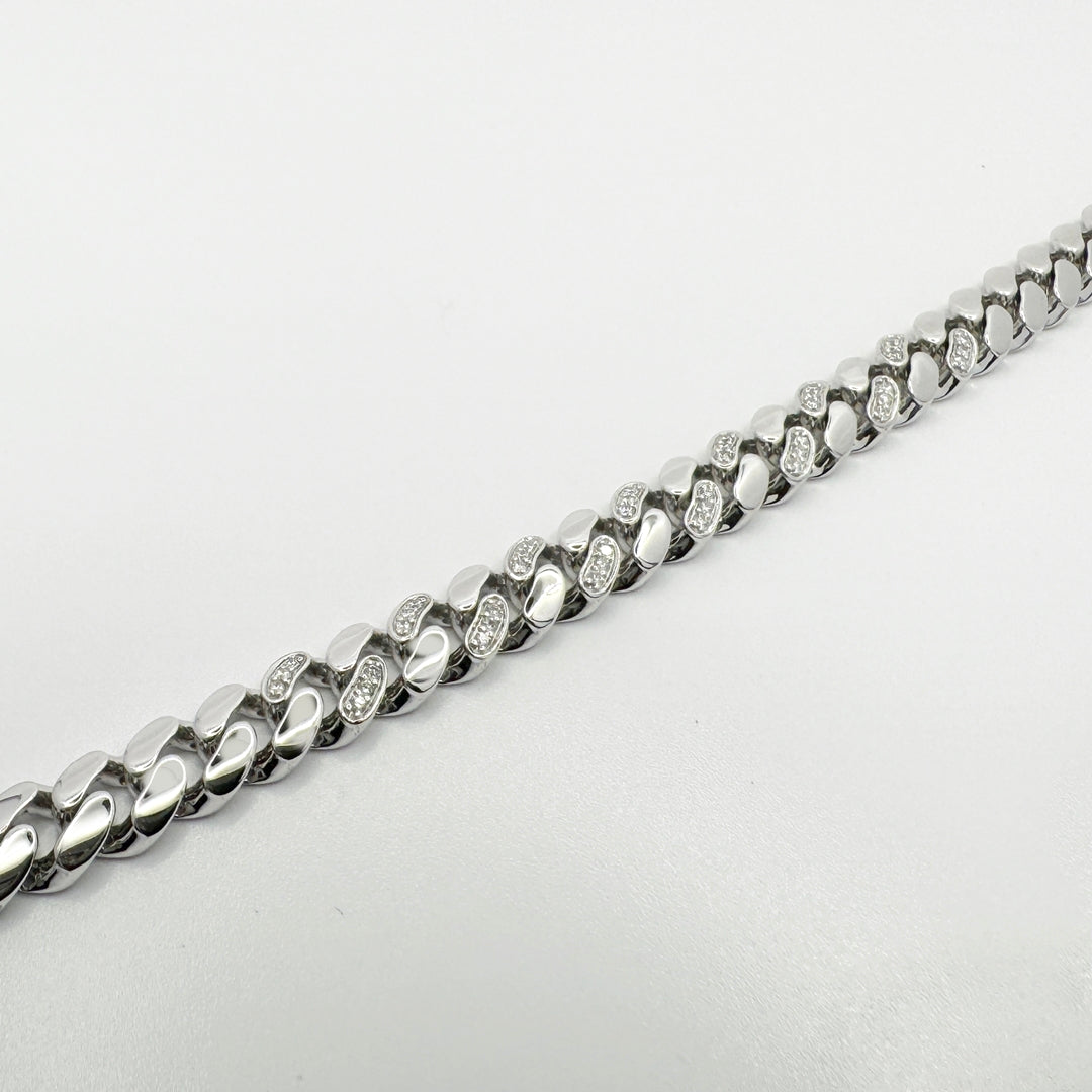 Cuban Style Diamond Bracelet - BRS48/9