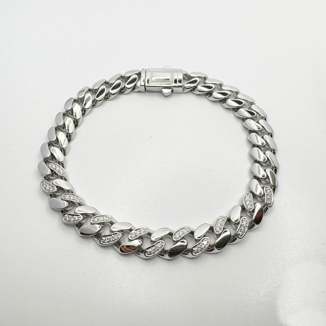 Cuban Style Diamond Bracelet - BRS48/9