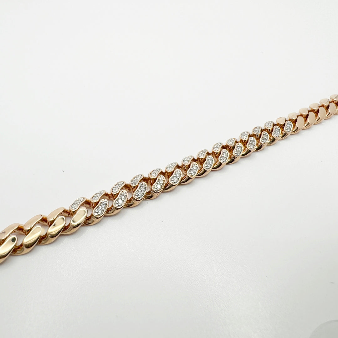 Cuban Style Diamond Bracelet - BRS48/8