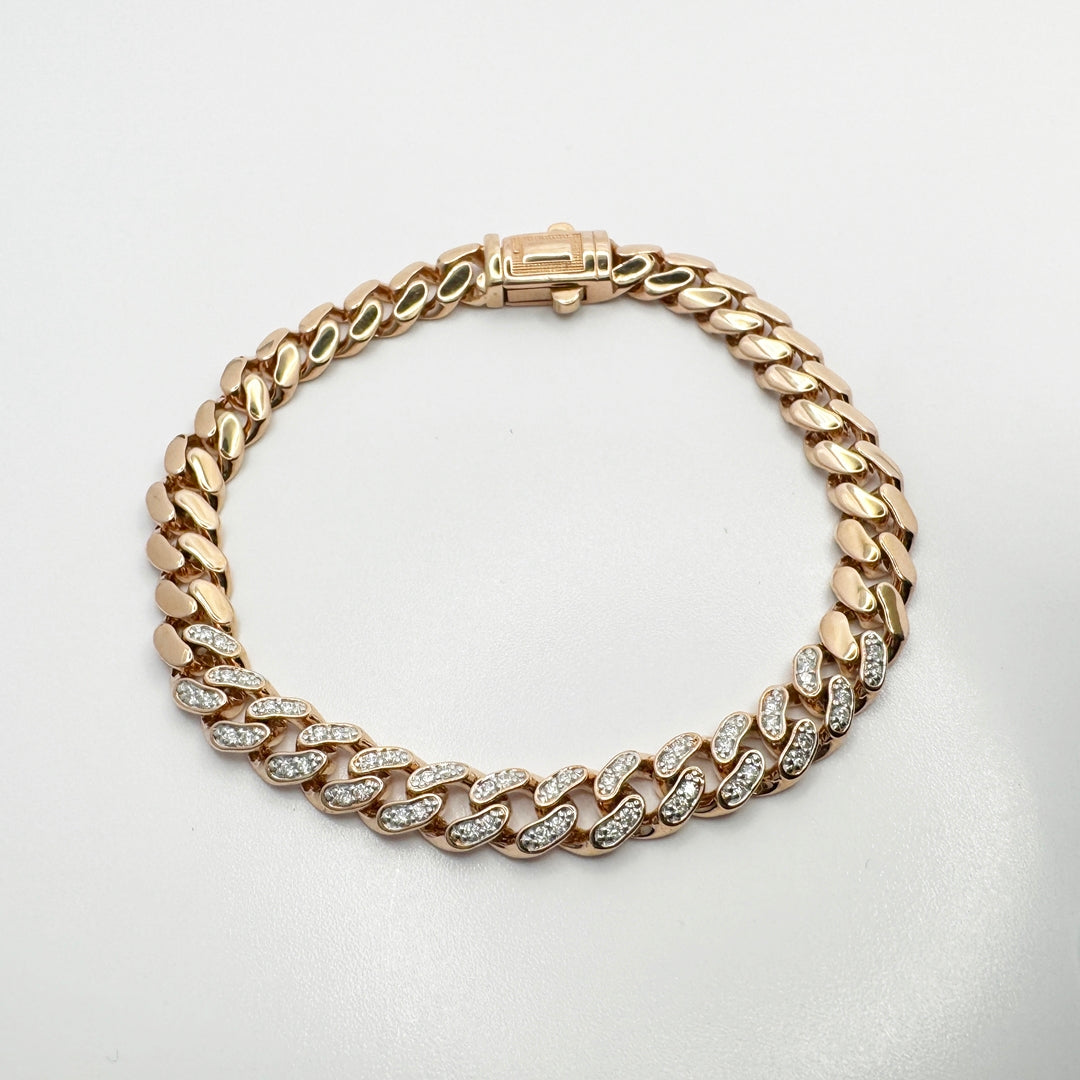 Cuban Style Diamond Bracelet - BRS48/8