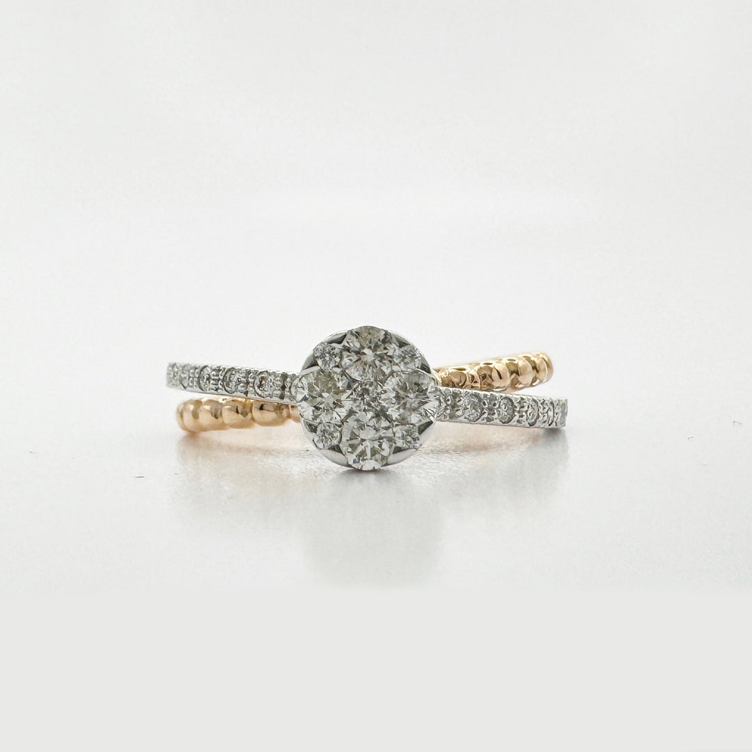 Cross Band Illusion Diamond Ring - R4879s