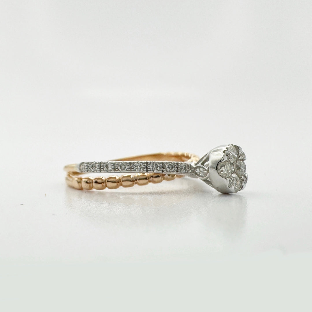 Cross Band Illusion Diamond Ring - R4879s