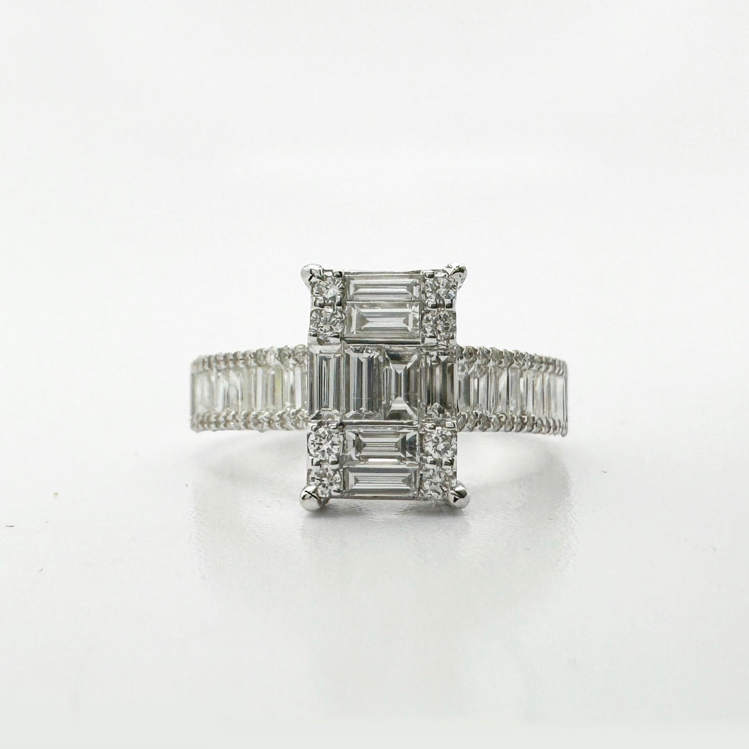 Emerald Cut Illusion Diamond Ring - R63/13