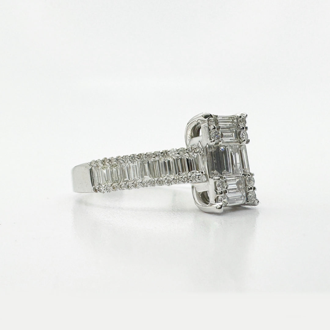 Emerald Cut Illusion Diamond Ring - R63/13