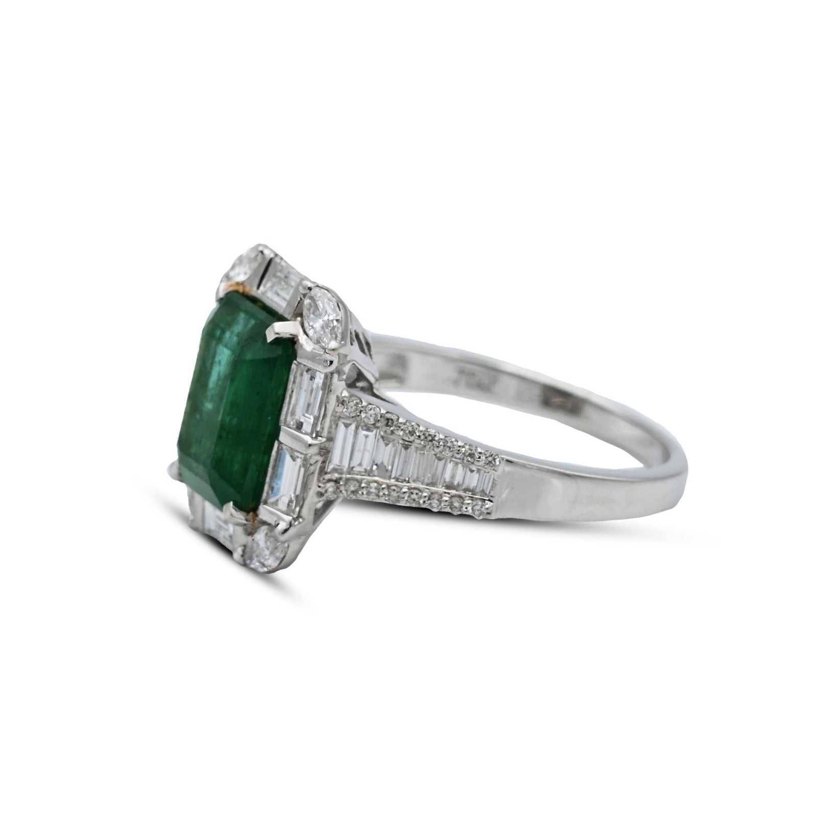 Emerald Gem Stone Diamond Ring R149/10
